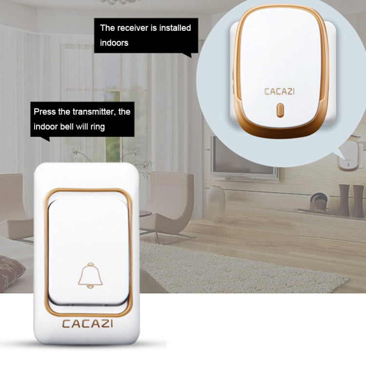 CACAZI Smart Waterproof Music Wireless Doorbell Multifunctional Pager, Style: US Plug(Silver) - Wireless Doorbell by CACAZI | Online Shopping South Africa | PMC Jewellery