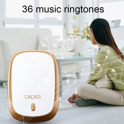 CACAZI Smart Waterproof Music Wireless Doorbell Multifunctional Pager, Style: EU Plug(Silver) - Wireless Doorbell by CACAZI | Online Shopping South Africa | PMC Jewellery