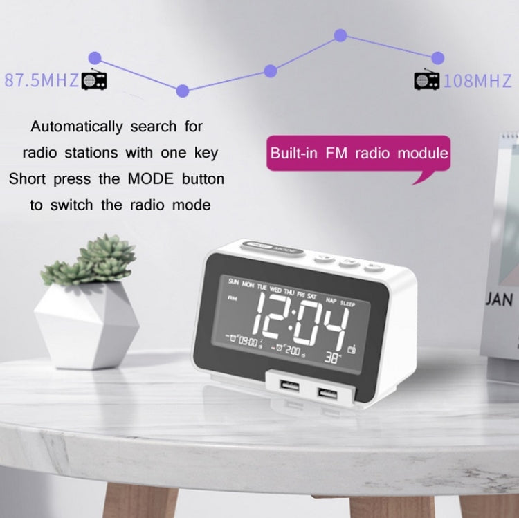 K5 Wireless Bluetooth Speaker Desktop Alarm Clock Radio, Specification: EU Plug(Black) - Desktop Speaker by PMC Jewellery | Online Shopping South Africa | PMC Jewellery | Buy Now Pay Later Mobicred