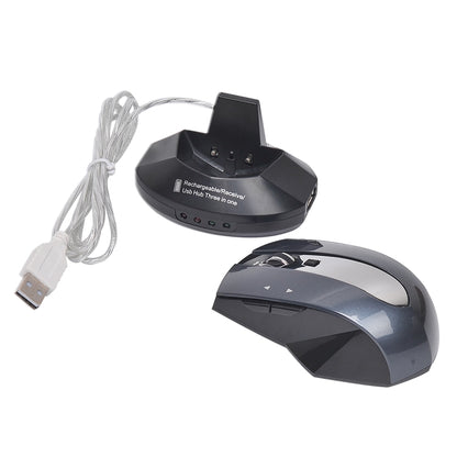 M-011G 2.4GHz 6 Keys Wireless Charging Mouse Office Game Mouse(White + Royal Blue) - Wireless Mice by PMC Jewellery | Online Shopping South Africa | PMC Jewellery | Buy Now Pay Later Mobicred