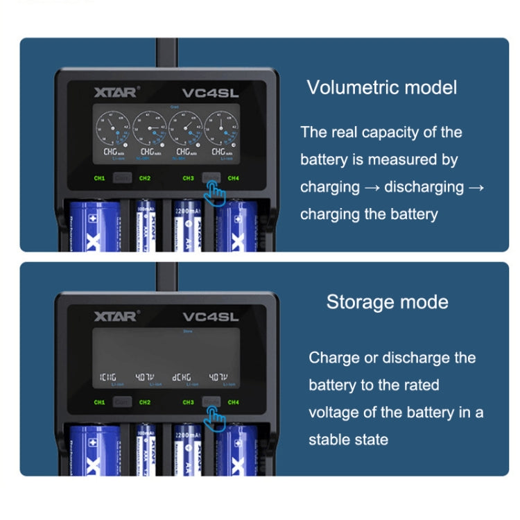 XTAR 4-Slot Bright Flashlight Lithium Battery Charger, Model: VC4SL - Charger & Converter by PMC TechLife | Online Shopping South Africa | PMC TechLife