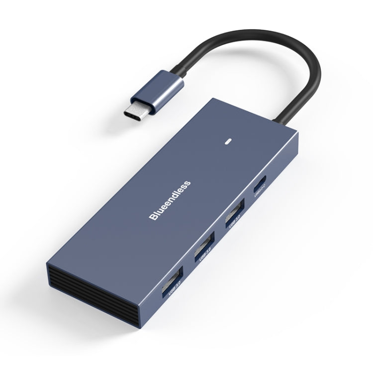 Blueendless 4K60Hz + Data Port Type-C Docking Station USB3.0 Splitter, Spec: 6-in-1 Blue - USB HUB by Blueendless | Online Shopping South Africa | PMC Jewellery | Buy Now Pay Later Mobicred