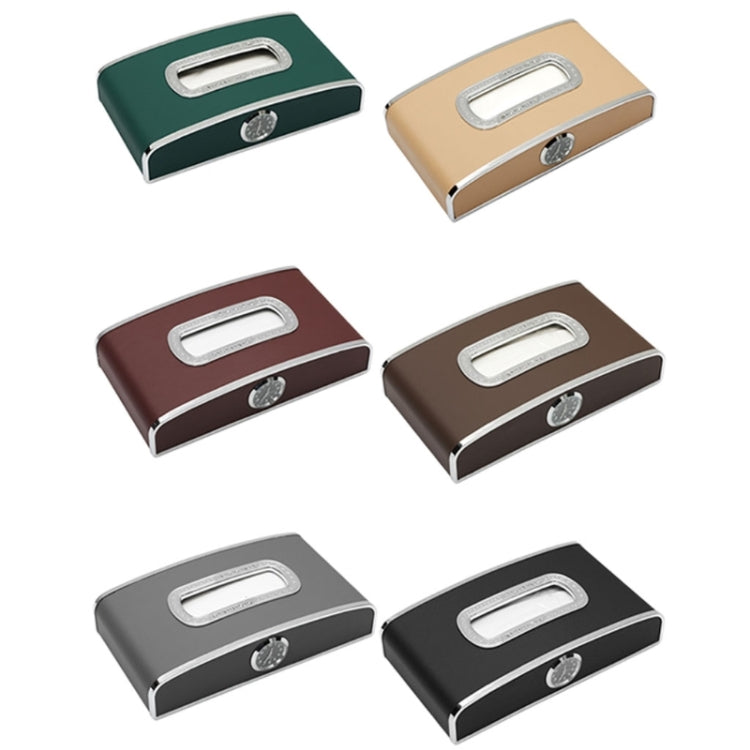 Car Clock Tissue Box Multi-Function Vehicle Instrument Table Paper Towel Box, Style: Clock+Parking Card (Agate) - Tissue Boxes by PMC TechLife | Online Shopping South Africa | PMC TechLife | Buy Now Pay Later Mobicred