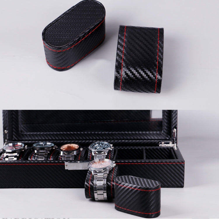 Carbon Fiber PU Leather Watch Box Jewelry Storage Box Packaging Box, Style:  Double-layer - free shipping - PMc TechLife - Order now!