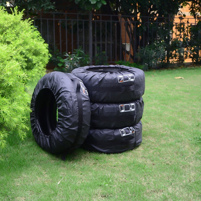 4 in 1 Waterproof Dustproof Sunscreen Car Tire Spare Tire Cover, Size:L (Black) - Aluminum Film PEVA by PMC Jewellery | Online Shopping South Africa | PMC Jewellery | Buy Now Pay Later Mobicred