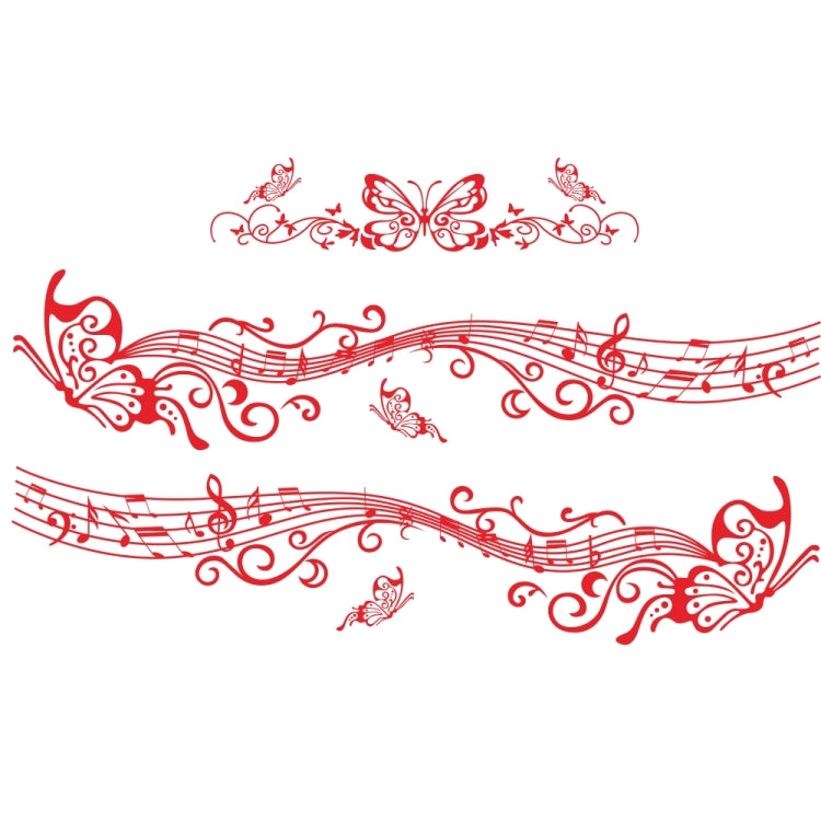 D-347 Butterfly Note Car Sticker Sheet Music Waist Line Body Sticker(Red) - Decorative Sticker by PMC TechLife | Online Shopping South Africa | PMC TechLife | Buy Now Pay Later Mobicred