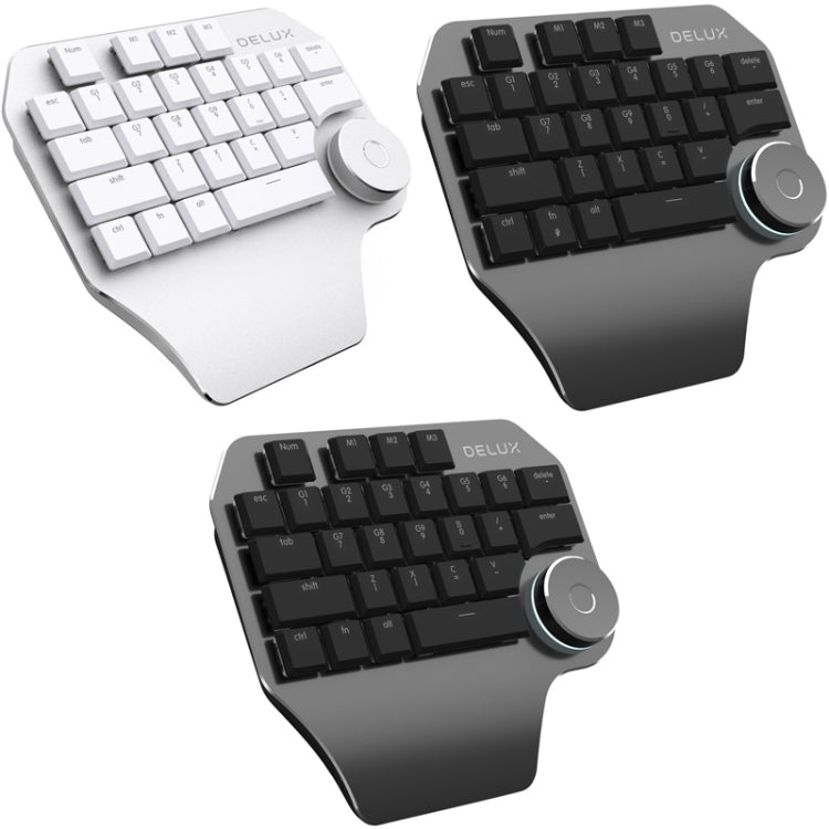 DELUX T11 29 Keys Single-Hand Keyboard Shortcut Key Speech Tool Flat Keyboard, Colour: Silver - Wired Keyboard by DELUX | Online Shopping South Africa | PMC Jewellery | Buy Now Pay Later Mobicred