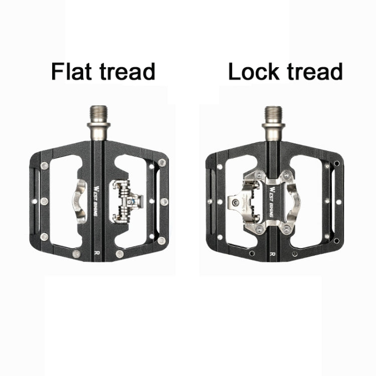 WEST BIKING Bicycle Aluminum Alloy Dual-Purpose Self-Locking Pedals(Black) - free shipping - PMc TechLife - Order now!