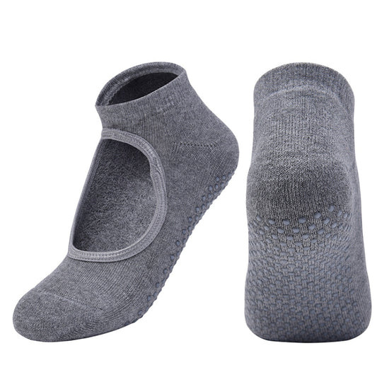 2 Pairs Combed Cotton Yoga Socks Towel Bottom Reveal Round Head Dance Fitness Sports Flooring Socks, Size: One Size(Gray) - Yoga Socks & Shoes by PMC Jewellery | Online Shopping South Africa | PMC Jewellery | Buy Now Pay Later Mobicred