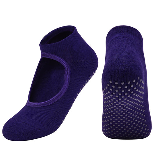 2 Pairs Combed Cotton Yoga Socks Towel Bottom Reveal Round Head Dance Fitness Sports Flooring Socks, Size: One Size(Purple) - Yoga Socks & Shoes by PMC Jewellery | Online Shopping South Africa | PMC Jewellery | Buy Now Pay Later Mobicred