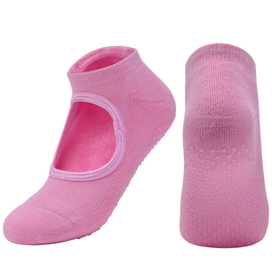 2 Pairs Combed Cotton Yoga Socks Towel Bottom Reveal Round Head Dance Fitness Sports Flooring Socks, Size: One Size(Light Pink) - Yoga Socks & Shoes by PMC Jewellery | Online Shopping South Africa | PMC Jewellery | Buy Now Pay Later Mobicred