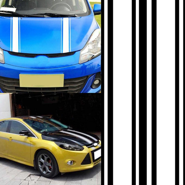 Car Hood Stickers Modified Racing Striped Ethylene Body Sticker(White) - Decorative Sticker by PMC Jewellery | Online Shopping South Africa | PMC Jewellery | Buy Now Pay Later Mobicred