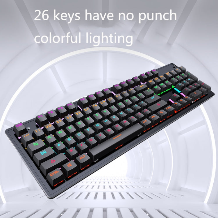 LEAVEN K880 104 Keys Gaming Green Axis Office Computer Wired Mechanical Keyboard, Cabel Length:1.6m(Black) - Wired Keyboard by LEAVEN | Online Shopping South Africa | PMC Jewellery | Buy Now Pay Later Mobicred