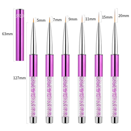 Nail Art Drawing Pen Purple Drill Rod Color Painting Flower Stripe Nail Brush With Pen Cover, Specification: 15mm - Nail Art Equipment by PMC Jewellery | Online Shopping South Africa | PMC Jewellery | Buy Now Pay Later Mobicred