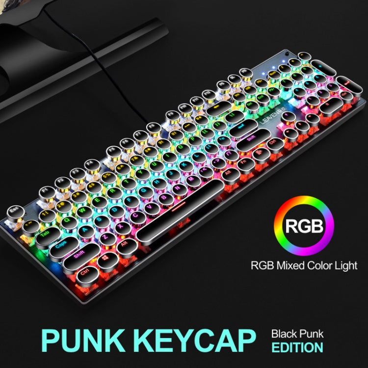 104 Keys Green Shaft RGB Luminous Keyboard Computer Game USB Wired Metal Mechanical Keyboard, Cabel Length:1.5m, Style: Double Imposition Version (Blue White) - Wired Keyboard by PMC Jewellery | Online Shopping South Africa | PMC Jewellery | Buy Now Pay Later Mobicred