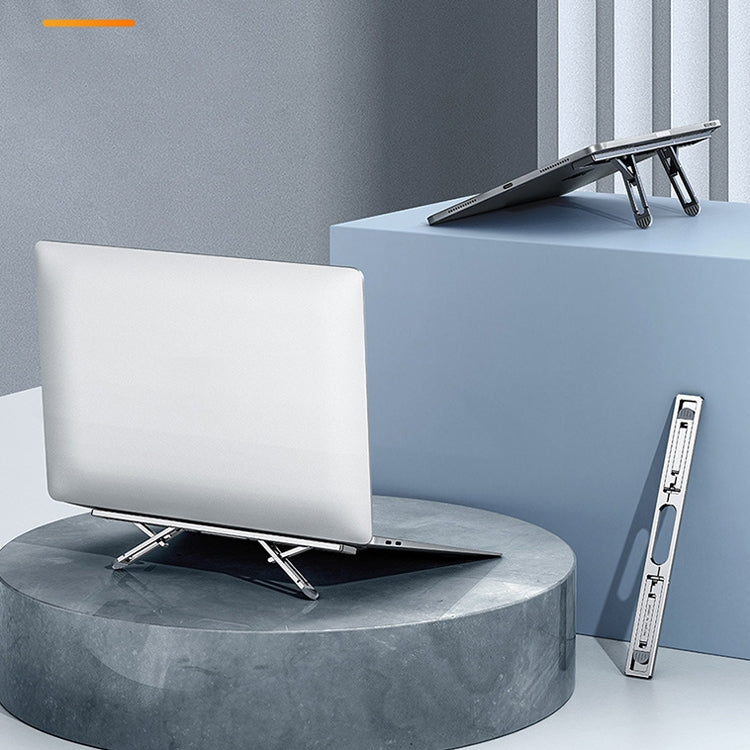 Oatsbasf K01 Adjustable Desktop Heightening Base Aluminum Alloy Radiator Folding Laptop Stand(Gray) - Laptop Stand by Oatsbasf | Online Shopping South Africa | PMC Jewellery | Buy Now Pay Later Mobicred