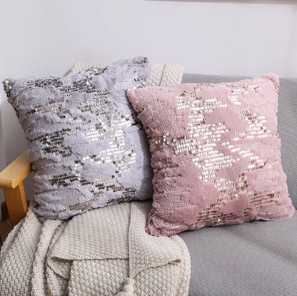 Double-sided Sequin Plush Pillowcase + Pillow Home Living Room Sofa Cushion, Specification: 40x40cm(39 Lightning Sequins White) - Cushions & Pillows by PMC Jewellery | Online Shopping South Africa | PMC Jewellery | Buy Now Pay Later Mobicred