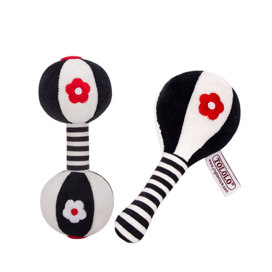 TOLOLO 1 Pair Baby Vision Training Early Educational Toy Newborn Chasing Black And White Sand Hammer Dumbbell Baby Rattle(  T168263-2) - Baby Toys by PMC Jewellery | Online Shopping South Africa | PMC Jewellery | Buy Now Pay Later Mobicred