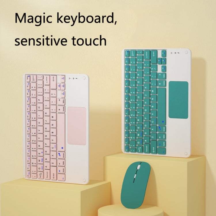 871 9.7 Inch Portable Tablet Bluetooth Keyboard With Touchpad + Mouse Set for iPad(Green + Mouse) - Universal by PMC TechLife | Online Shopping South Africa | PMC TechLife