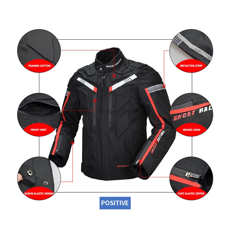 GHOST RACING GR-Y07 Motorcycle Cycling Jacket Four Seasons Locomotive Racing Anti-Fall Cloth, Size: XXXXXL(Black) - Protective Gear by GHOST RACING | Online Shopping South Africa | PMC Jewellery | Buy Now Pay Later Mobicred