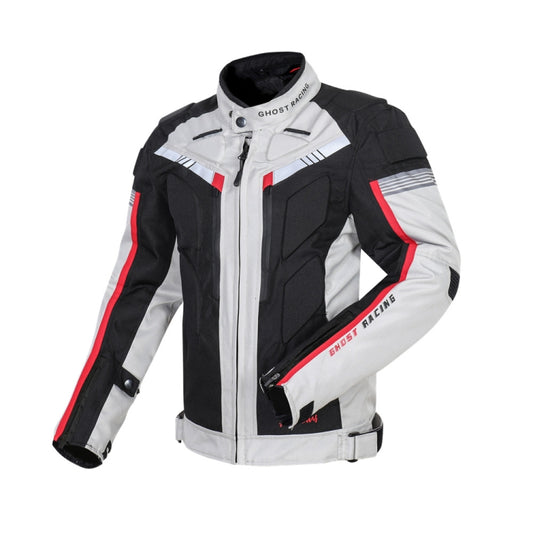 GHOST RACING GR-Y07 Motorcycle Cycling Jacket Four Seasons Locomotive Racing Anti-Fall Cloth, Size: XXXXXL(Light Grey) - Protective Gear by GHOST RACING | Online Shopping South Africa | PMC Jewellery | Buy Now Pay Later Mobicred