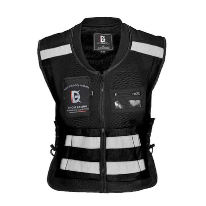 GHOST RACING GR-Y06 Motorcycle Riding Vest Safety Reflective Vest, Size: XXL(Black) - Protective Gear by GHOST RACING | Online Shopping South Africa | PMC Jewellery | Buy Now Pay Later Mobicred