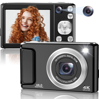 DC308 2.8-Inch 4K HD Front And Rear Dual-Camera 16X Zoom Digital Camera UK Plug(Black) - Children Cameras by PMC Jewellery | Online Shopping South Africa | PMC Jewellery | Buy Now Pay Later Mobicred