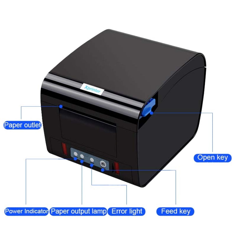 Xprinter XP-D230H 80mm Thermal Express List Printer with Sound and Light Alarm, Style:LAN Port(UK Plug) - Printer by Xprinter | Online Shopping South Africa | PMC Jewellery | Buy Now Pay Later Mobicred