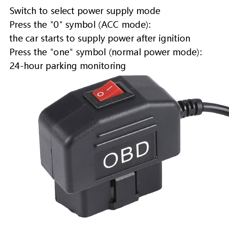 H508 OBD Car Charger Driving Recorder Power Cord 12/24V To 5V With Switch Low Pressure Protection Line, Specification: Mini Right Elbow - Cables & Connectors by PMC Jewellery | Online Shopping South Africa | PMC Jewellery | Buy Now Pay Later Mobicred