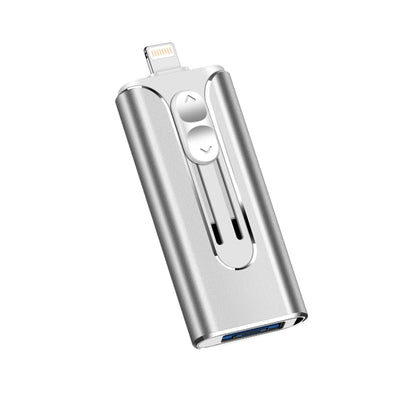 128GB Micro USB + 8 Pin + USB 2.0 3 in 1 Mobile Phone Computer U-Disk(Silver) - U Disk & Card Reader by PMC Jewellery | Online Shopping South Africa | PMC Jewellery | Buy Now Pay Later Mobicred