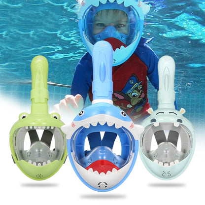 Cartoon Kids Full Dry Diving Mask Swimming Anti-Fog Snorkeling Mask, Size: XS(Shark Blue) - Diving Mask by PMC Jewellery | Online Shopping South Africa | PMC Jewellery | Buy Now Pay Later Mobicred