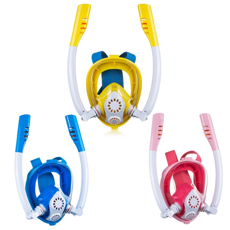 Kids Double Tube Full Dry Silicone Diving  Snorkeling Mask Swimming Glasses, Size: XS(White Yellow) - Diving Mask by PMC Jewellery | Online Shopping South Africa | PMC Jewellery | Buy Now Pay Later Mobicred