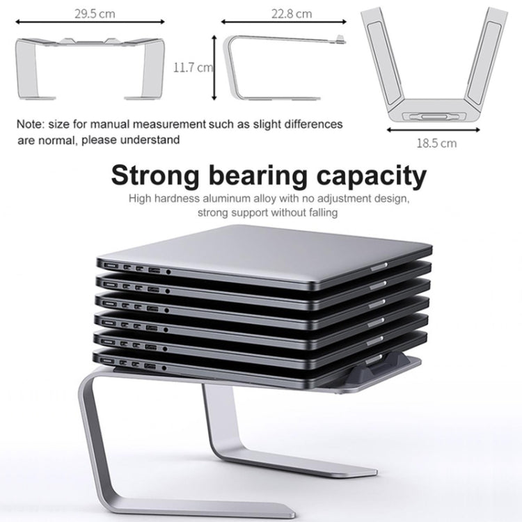 BONERUY P49 Aluminium Alloy Heat-Dissipating Notebook Holder Storage Heightened Holder(Grey) - Laptop Stand by BONERUY | Online Shopping South Africa | PMC Jewellery | Buy Now Pay Later Mobicred