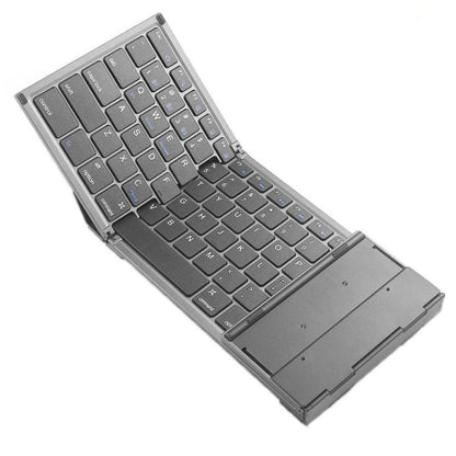 B066 78 Keys Bluetooth Multi-System Universal Folding Wireless Keyboard with Touchpad(Pearley Gray) - Wireless Keyboard by PMC Jewellery | Online Shopping South Africa | PMC Jewellery | Buy Now Pay Later Mobicred