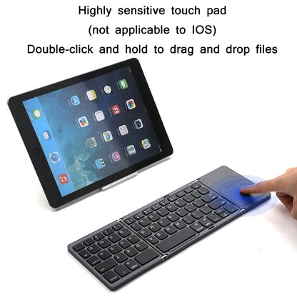 B066 78 Keys Bluetooth Multi-System Universal Folding Wireless Keyboard with Touchpad(Pearley Gray) - Wireless Keyboard by PMC Jewellery | Online Shopping South Africa | PMC Jewellery | Buy Now Pay Later Mobicred