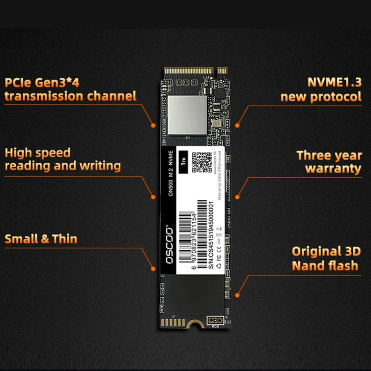 OSCOO ON900 PCIe NVME SSD Solid State Drive, Capacity: 128GB - Solid State Drives by OSCOO | Online Shopping South Africa | PMC Jewellery | Buy Now Pay Later Mobicred