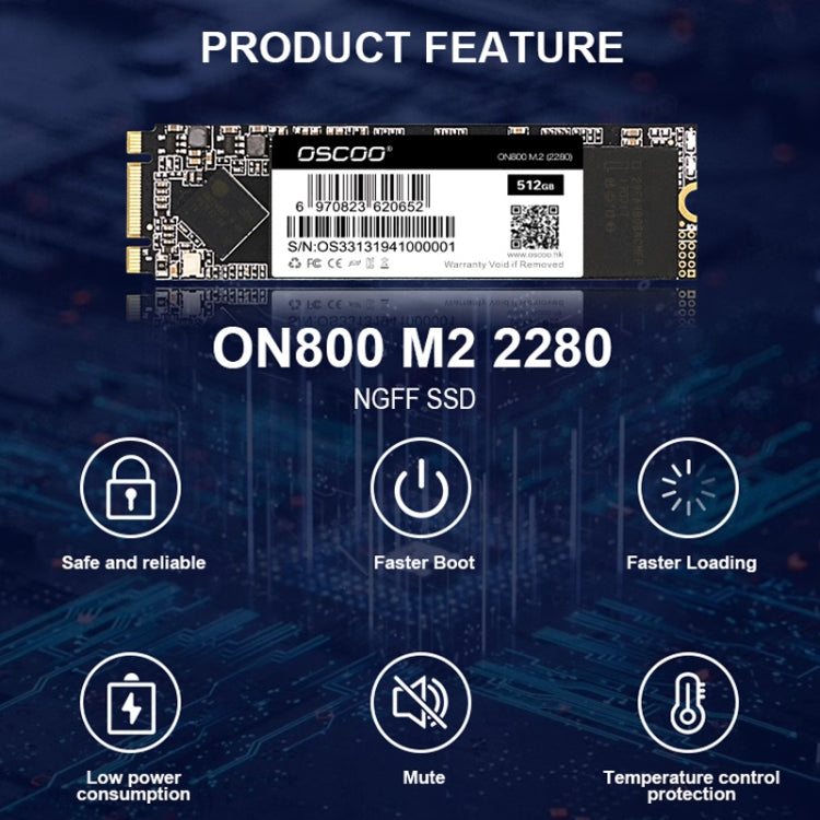 OSCOO ON800 M2 2280 Laptop Desktop Solid State Drive, Capacity: 256GB - Solid State Drives by OSCOO | Online Shopping South Africa | PMC Jewellery | Buy Now Pay Later Mobicred