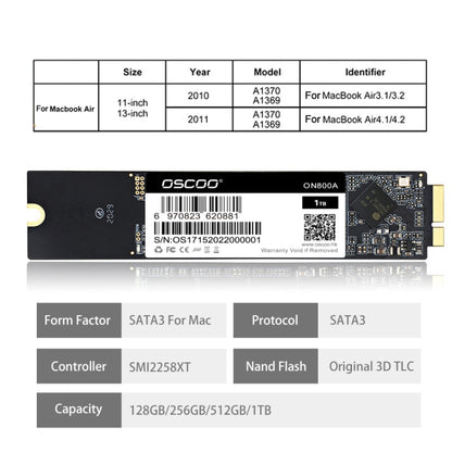 OSCOO ON800A SSD Computer Solid State Drive for Macbook, Capacity: 1TB - Solid State Drives by OSCOO | Online Shopping South Africa | PMC Jewellery | Buy Now Pay Later Mobicred