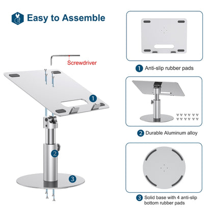 Z30 360 Rotating Lifting Aluminum Alloy Laptop Bracket(Silver) - Laptop Stand by PMC Jewellery | Online Shopping South Africa | PMC Jewellery | Buy Now Pay Later Mobicred