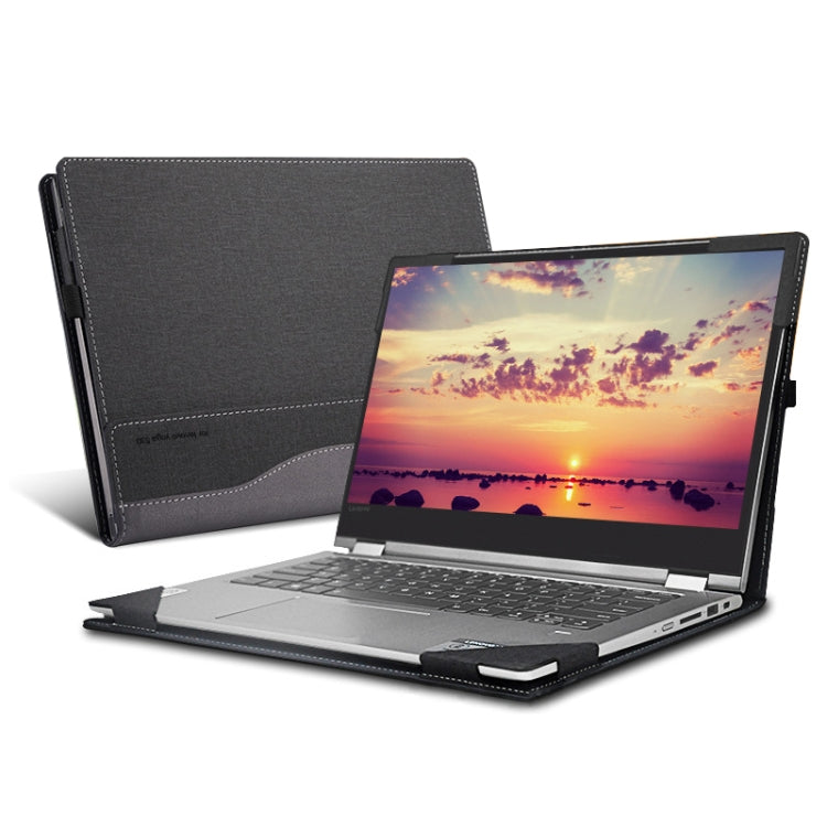 Laptop PU Leather Protective Case For Lenovo Yoga 520-14(Dark Gray) - 14.1 inch by PMC TechLife | Online Shopping South Africa | PMC TechLife