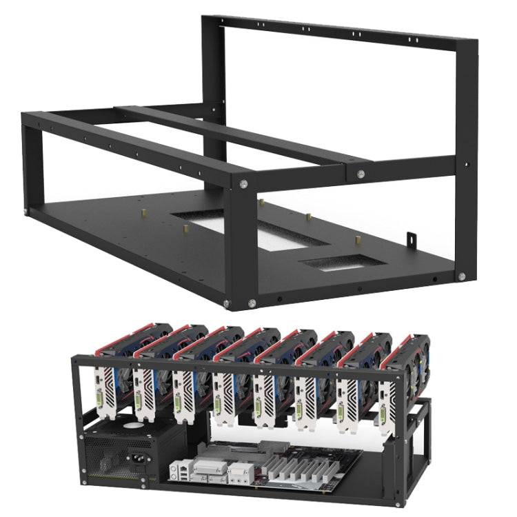 GR-8K605 Open Chassis 6 Card 8 Card Fixed Bracket(Black) - Caddies & Enclosures by PMC Jewellery | Online Shopping South Africa | PMC Jewellery | Buy Now Pay Later Mobicred