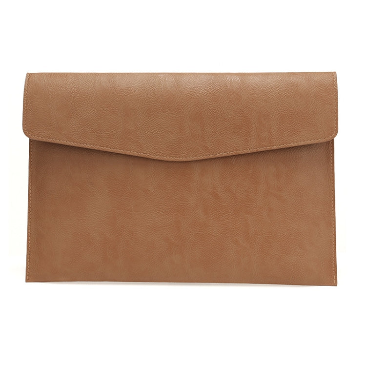 PU Leather Litchi Pattern Sleeve Case For 13.3 Inch Laptop, Style: Single Bag (Light Brown) - 13.3 inch by PMC TechLife | Online Shopping South Africa | PMC TechLife | Buy Now Pay Later Mobicred