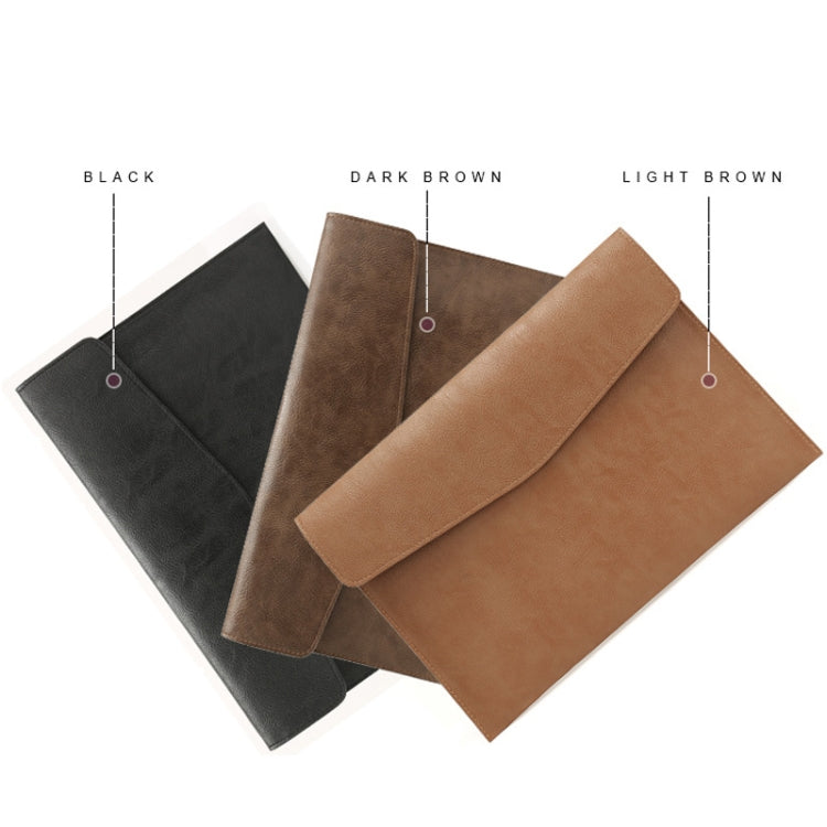 PU Leather Litchi Pattern Sleeve Case For 13.3 Inch Laptop, Style: Single Bag (Light Brown) - 13.3 inch by PMC TechLife | Online Shopping South Africa | PMC TechLife | Buy Now Pay Later Mobicred