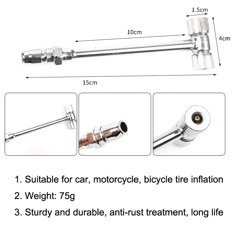 Car Tire Double-Ended Air Nozzle, Specification: T-type - Other Tools by PMC TechLife | Online Shopping South Africa | PMC TechLife | Buy Now Pay Later Mobicred