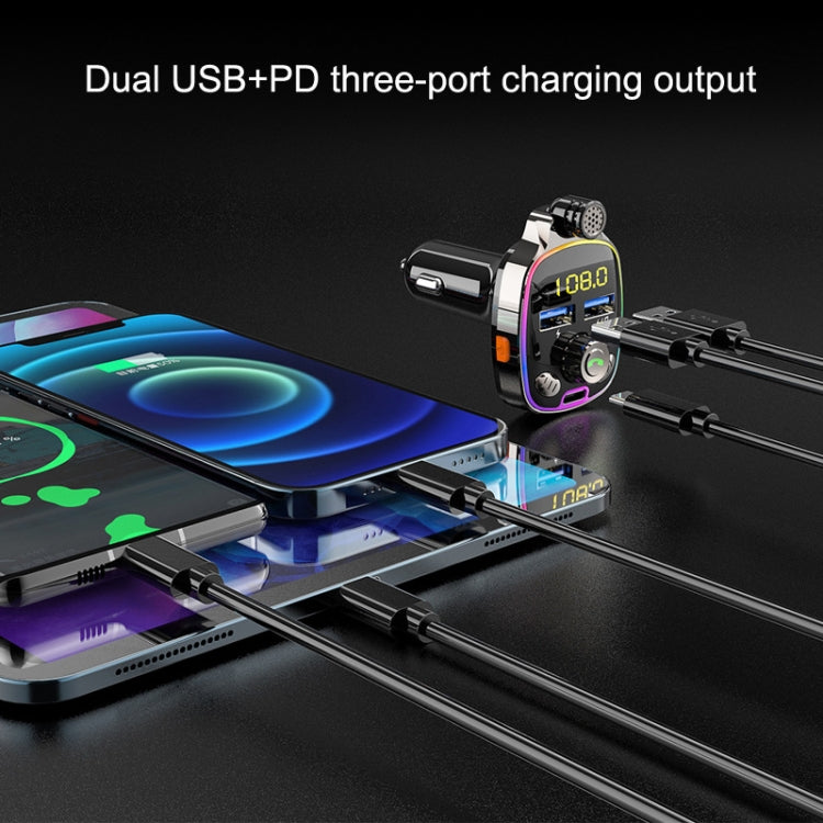 BC08 Car MP3 Bluetooth FM Transmitter With Ambient Light - Bluetooth Car Kits by PMC TechLife | Online Shopping South Africa | PMC TechLife | Buy Now Pay Later Mobicred