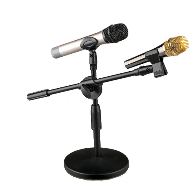 LKT-300 30-65cm Full Metal Disc Base Dual Microphone Stand,Size: 160mm Base - Stand by PMC Jewellery | Online Shopping South Africa | PMC Jewellery | Buy Now Pay Later Mobicred