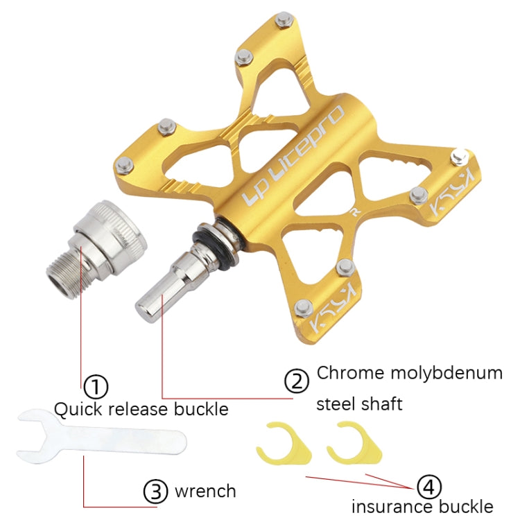 LP LitePro K5 Folding Bkie Aluminum Alloy Bearin Pedals(Black) - free shipping - PMc TechLife - Order now!