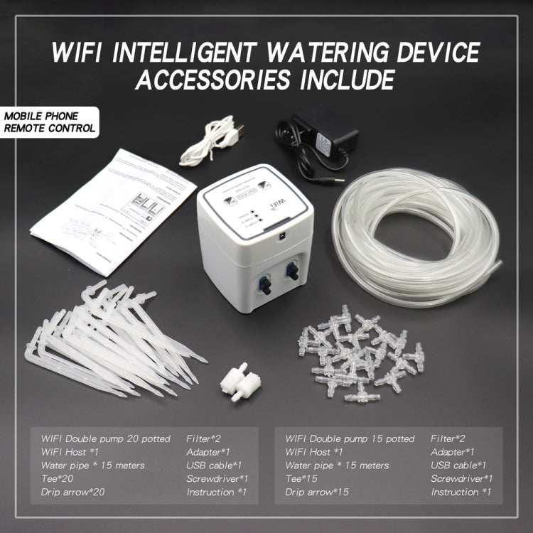 WD-01ADE WIFI Gardening Drip Irrigation Controller, Specification: Double Pump 15 Pots(AU Plug) - Watering & Irrigation by PMc TechLife | Online Shopping South Africa | PMc TechLife | Buy Now Pay Later Mobicred