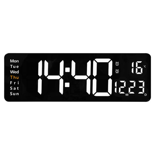 6626 Living Room Wall-Mounted Large Screen Display LED Digital Clock, Color: White Temperature - Wall Clock by PMC Jewellery | Online Shopping South Africa | PMC Jewellery