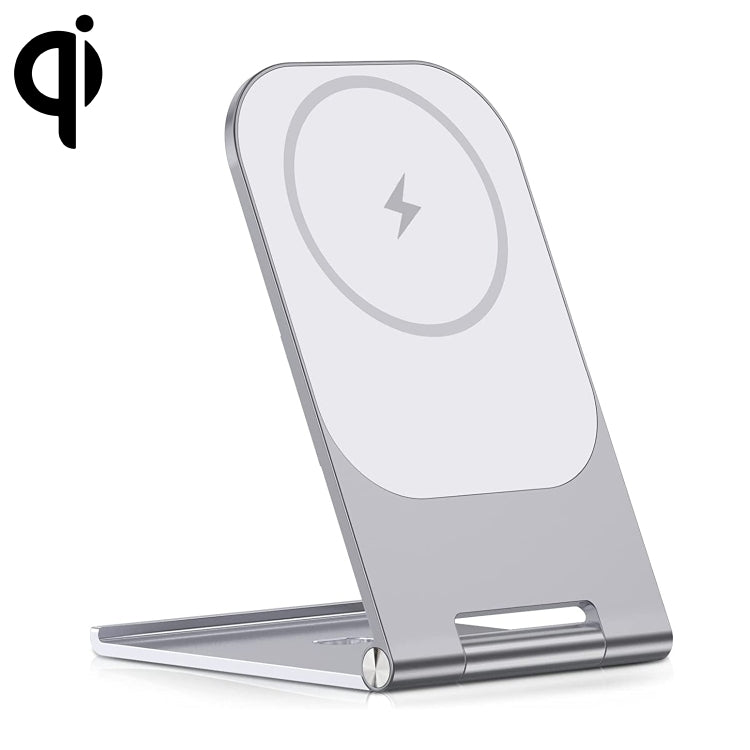 Y56 15W Folding Magnetic Wireless Charging Stand for iPhone 12 and Above(Silver) - Wireless Charger by PMC Jewellery | Online Shopping South Africa | PMC Jewellery | Buy Now Pay Later Mobicred